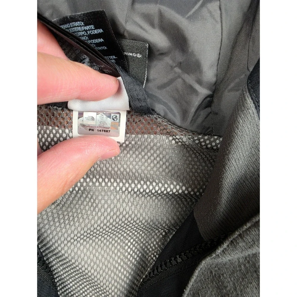 The North Face HyVent Jacket Boys XXS Black Hooded Rain Shell Reflective Stripe